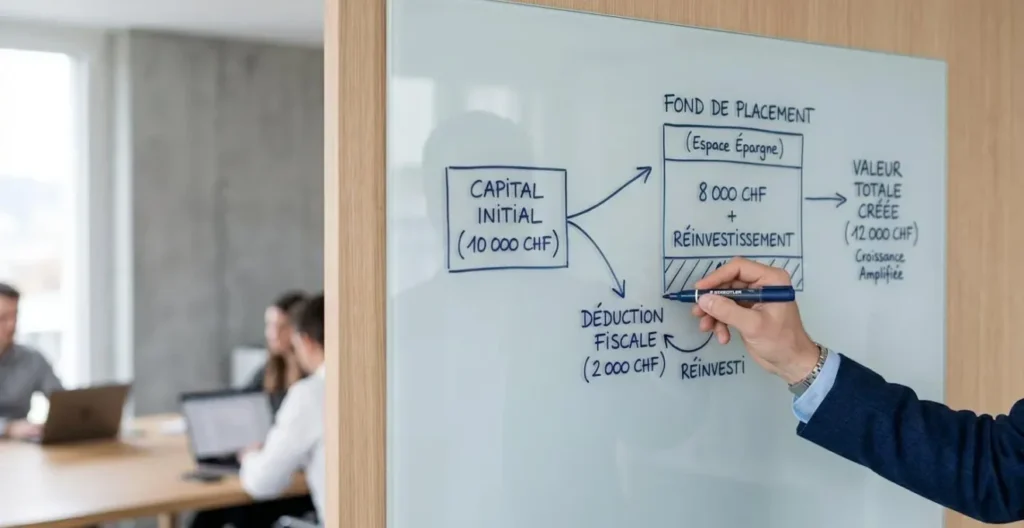 Illustration 3D isométrique d'une balance avec pièces d'or d'un côté et billets optimisés de l'autre, symbolisant l'impact fiscal du PER selon la TMI Illustration 3D isométrique d'une balance avec pièces d'or d'un côté et billets optimisés de l'autre, symbolisant l'impact fiscal du PER selon la TMI
